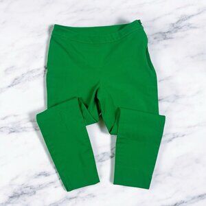 1901 Cropped Dress Pants Size 0 Kelly Shamrock Green Side Zip Ankle Capri